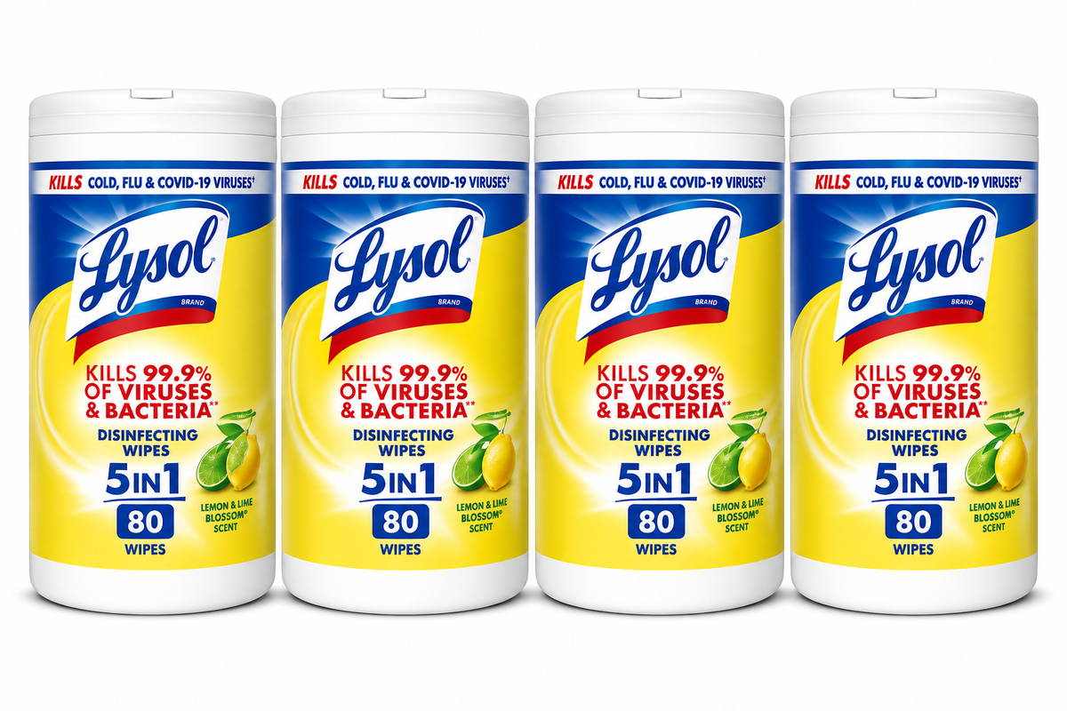Lysol Disinfecting Wipes  Lemon & Lime Blossom 80 Count 4- pack